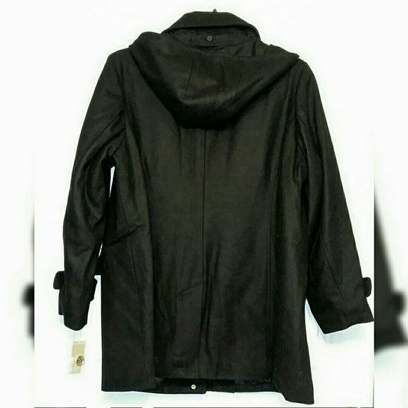 NWT Michael Kors plus black wool-blend toggle coat - Picture 3 of 8